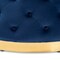 Baxton Studio Sasha Blue Velvet Upholstered Gold Finished Round Cocktail Ottoman 163-10568 - alternate 4